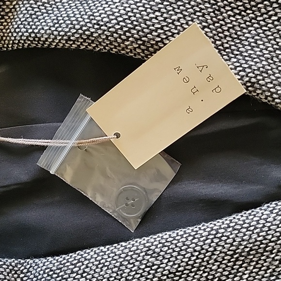 a. new day Tweed Wool Blend Jacket Black White Gray size 16 NWT - Picture 12 of 16